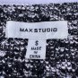 Max Studio Womens 3/4 Sleeve Knit Sweater Small Black/White Relaxed Fit