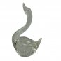 Hand Blown Clear Glass Swan Sculpture Figurine Bubble Paperweight Decoration