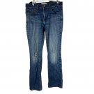 Levi's 505 Straight Leg Womes Blue Jeans Size 10 Distressed Denim