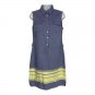 Vineyard Vines Womens Button-Up Sleeveless Shift Dress Size 0 Blue & Yellow