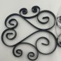 Wrought Iron Wall Sconce Candle Holder With Glass Hurricane Vase Black & Clear