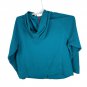 Massini Womens Plus Size 16W Teal Full Zip Hooded Jacket Lightweight Knit