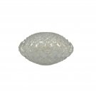 Round Sawtooth Edge Star Cut Clear Pressed Glass Lidded Trinket Box Dish Candy