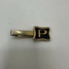 Vintage Hickok Gold Tone Letter P Tie Bar Clip With Box
