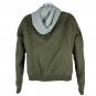 B Sweet Olive Green Womens Bomber Jacket Medium Zip Up Hooded Casual Lightweight