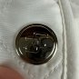 Womens Quilted White Jacket With Plaid Lining & Button Closure Size M