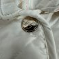 Womens Quilted White Jacket With Plaid Lining & Button Closure Size M