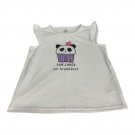 Carters Girls 14 White Sleeveless Top Pan-Cakes For Breakfast Panda Graphic Cute