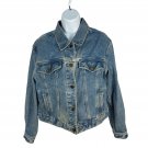 Liz Claiborne Womens Blue Denim Jacket Size S Casual Relaxed Fit 100% Cotton