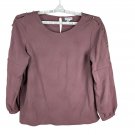 Liz Claiborne Womens Large Textured Blouse Mauve Gold Accent Buttons Top Liz Claiborne Womens Large Textured Blouse Mauve Gold Accent Buttons Top