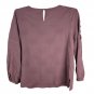 Liz Claiborne Womens Large Textured Blouse Mauve Gold Accent Buttons Top