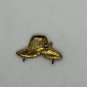 Red Glitter Hat Shaped Brooch Pin Gold Tone Vintage Accessory