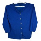 Just Yess Womens Blue Cardigan Size Large Button Front Lightweight Knit Blend Just Yess Womens Blue Cardigan Size Large Button Front Lightweight Knit Blend