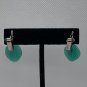 Vintage Blue Clip-On Leaf Earrings Retro Style Jewelry