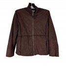 Fitz Wright XL Brown Full Zip Jacket With Acrylic Backing Lightweight Outerwear