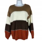 Angashion Womens Colorblock Sweater Small Horizontal Stripes Knit