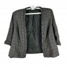 CJ Banks Women's 2X Plaid Blazer Jacket Black & White Rayon/Polyester