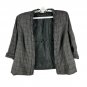 CJ Banks Women's 2X Plaid Blazer Jacket Black & White Rayon/Polyester