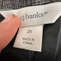 CJ Banks Women's 2X Plaid Blazer Jacket Black & White Rayon/Polyester
