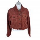 Love Tree Womens Corduroy Button-Up Jacket Rust Size Medium
