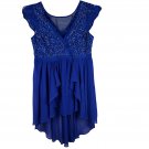 City Studio Blue Lace Overlay Sleeveless Hi-Low Dress Size 22W