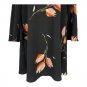 Zara Basic Black Floral Long Sleeve Dress With V-Neck & Mock Neck