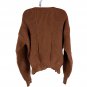Distressed Brown Knit Sweater - Womens Size L - 100% Polyester