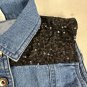Weissman Women's Denim Vest With Sequin Shoulders & Frayed Hem Size S