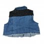 Weissman Women's Denim Vest With Sequin Shoulders & Frayed Hem Size S