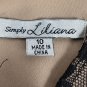Simply Liliana Black Lace & Nude Mesh Dress Plunge Neck 3/4 Sleeve Size 10