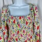 Lauren Conrad Floral Smocked Midi Dress With Tie Sleeve Details & Square Necklin