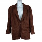 Vintage Chaus Womens Brown Textured Blazer Jacket Size 12