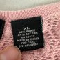 Crystal-Kobe Pink Womens XL Button-Up Cardigan Sweater Lace Long Sleeve