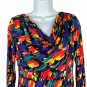 Anne Klein Women's Abstract Print Dress Size 6 Multicolor 3/4 Sleeves