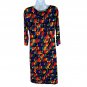 Anne Klein Women's Abstract Print Dress Size 6 Multicolor 3/4 Sleeves
