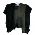 Simply Vera Vera Wang Womens Open Front Cardigan OS Black/Gray Patchwork