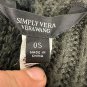 Simply Vera Vera Wang Womens Open Front Cardigan OS Black/Gray Patchwork