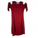 Cold Shoulder Red Lace Accent Dress 2XL Cold Shoulder Red Lace Accent Dress 2XL