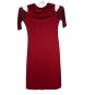 Cold Shoulder Red Lace Accent Dress 2XL