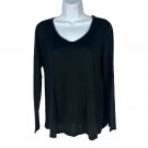 Eileen Fisher Petite Long Sleeve Black Silk Blend Top Womens PL Eileen Fisher Petite Long Sleeve Black Silk Blend Top Womens PL