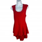 You are not Alone Womens Red Textured Sleeveless High-Low Tunic Dress Large