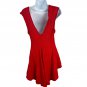 You are not Alone Womens Red Textured Sleeveless High-Low Tunic Dress Large