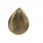 Vintage Gold-Tone Ribbed Teardrop Clip-On Earrings