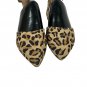 Dream Pairs Womens Leopard Print Ankle Strap Pointed Flats Size 8