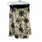Maternal America Black Beige Floral Overlay Maternity Skirt Small Layered Midi Maternal America Black Beige Floral Overlay Maternity Skirt Small Layered Midi