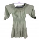 Gianni Bini Womens Smocked Sage Green Dress Size Medium
