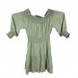 Gianni Bini Womens Smocked Sage Green Dress Size Medium