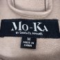 Mo-Ka By Santa Fe Womens Faux Leather Jacket M Zip Front Beige Moto Style