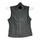 Chaps Sport Fleece Vest XL Gray Polyester Sleeveless Full-Zip Men's Outerwear