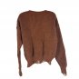 Distressed Brown Ribbed Womens Knit Sweater Size S